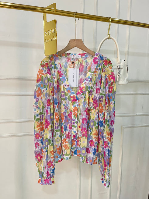 Summer Floral Print Loose V-Neck Tops